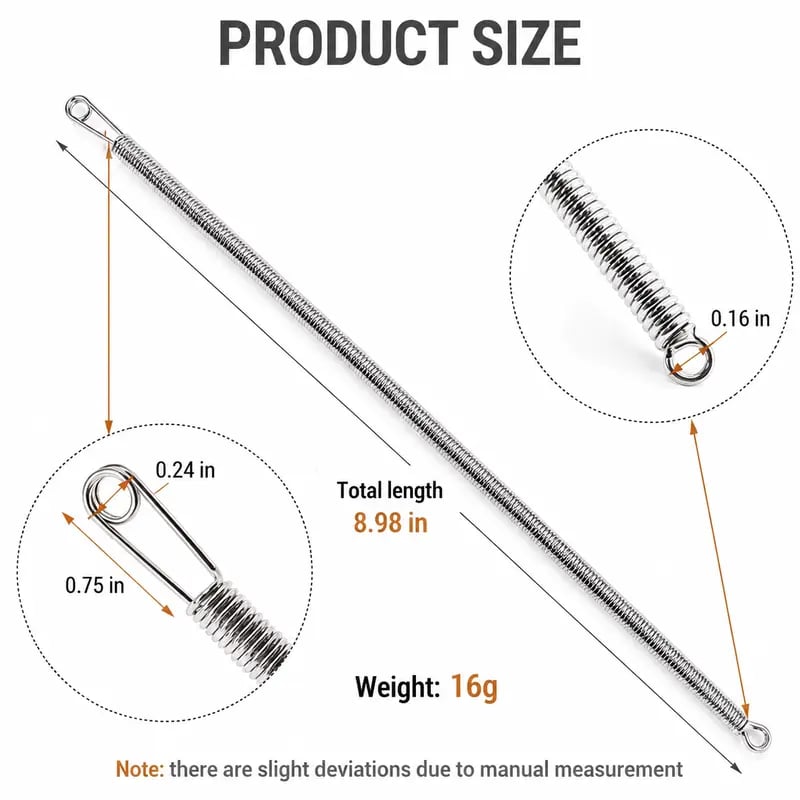 2Pcs Flexible Drawstring Threading Tool 🧵 Bendable Metal Spring Threader for Hoodies Pants Shoelaces