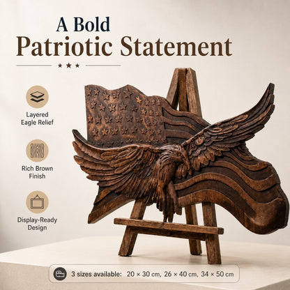 🦅🇺🇸 Wings of Freedom — A Handcrafted Wooden Tribute to American Pride