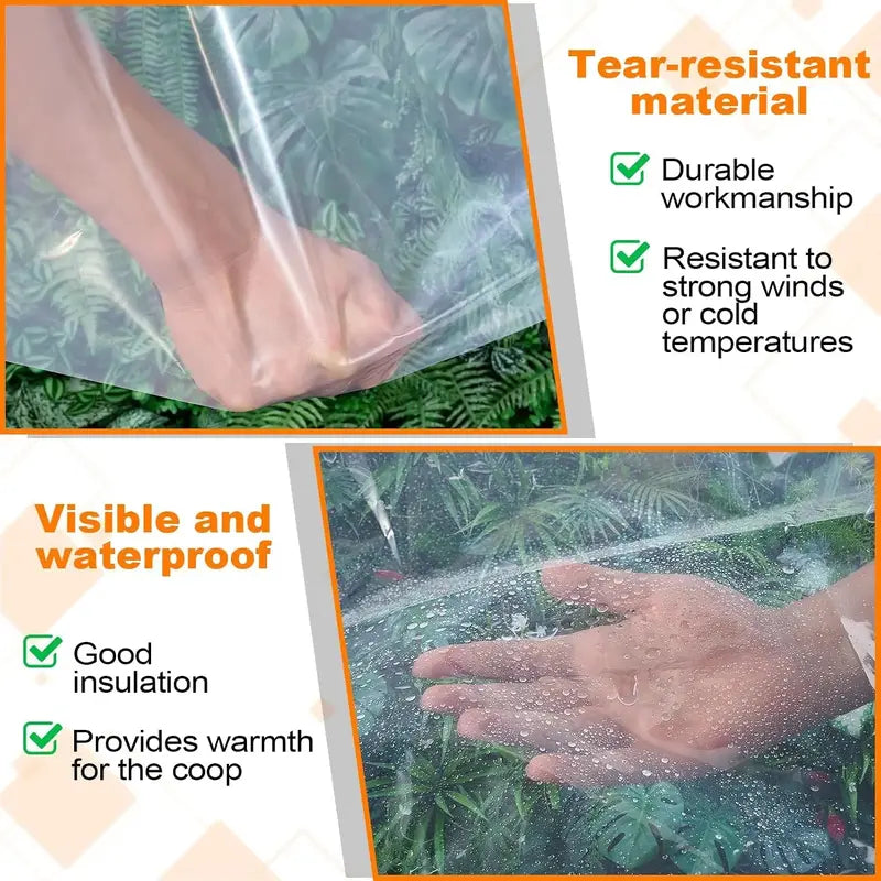 7x10FT Heavy Duty Waterproof PE Tarp Cover - Rainproof Tarp with Metal Grommets, Reinforced Edges & Fasteners for Balcony, Greenhouse, Plant Shield & Outdoor Storage