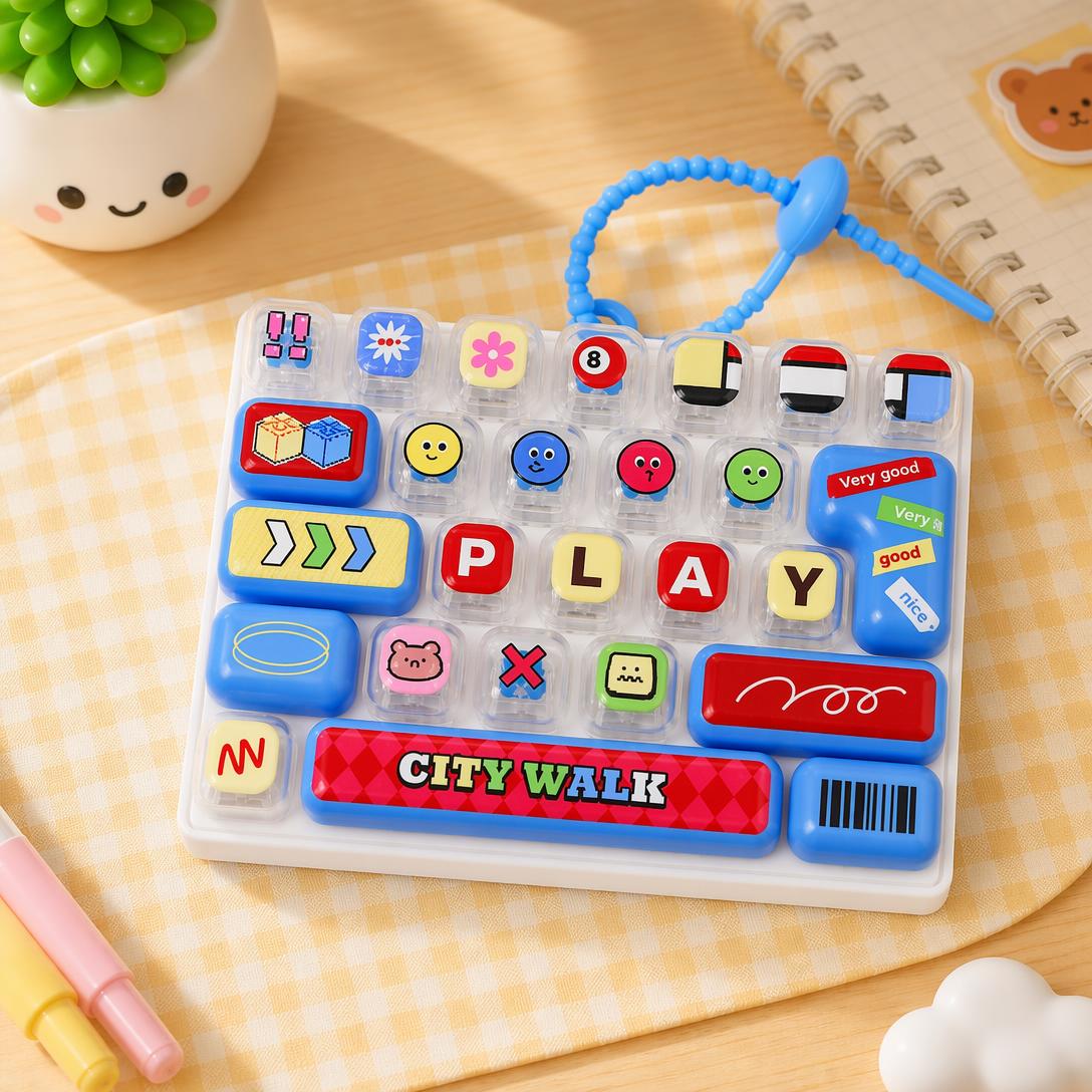 🐱26-Key Mini Mechanical Keyboard Fidget Toy Keychain