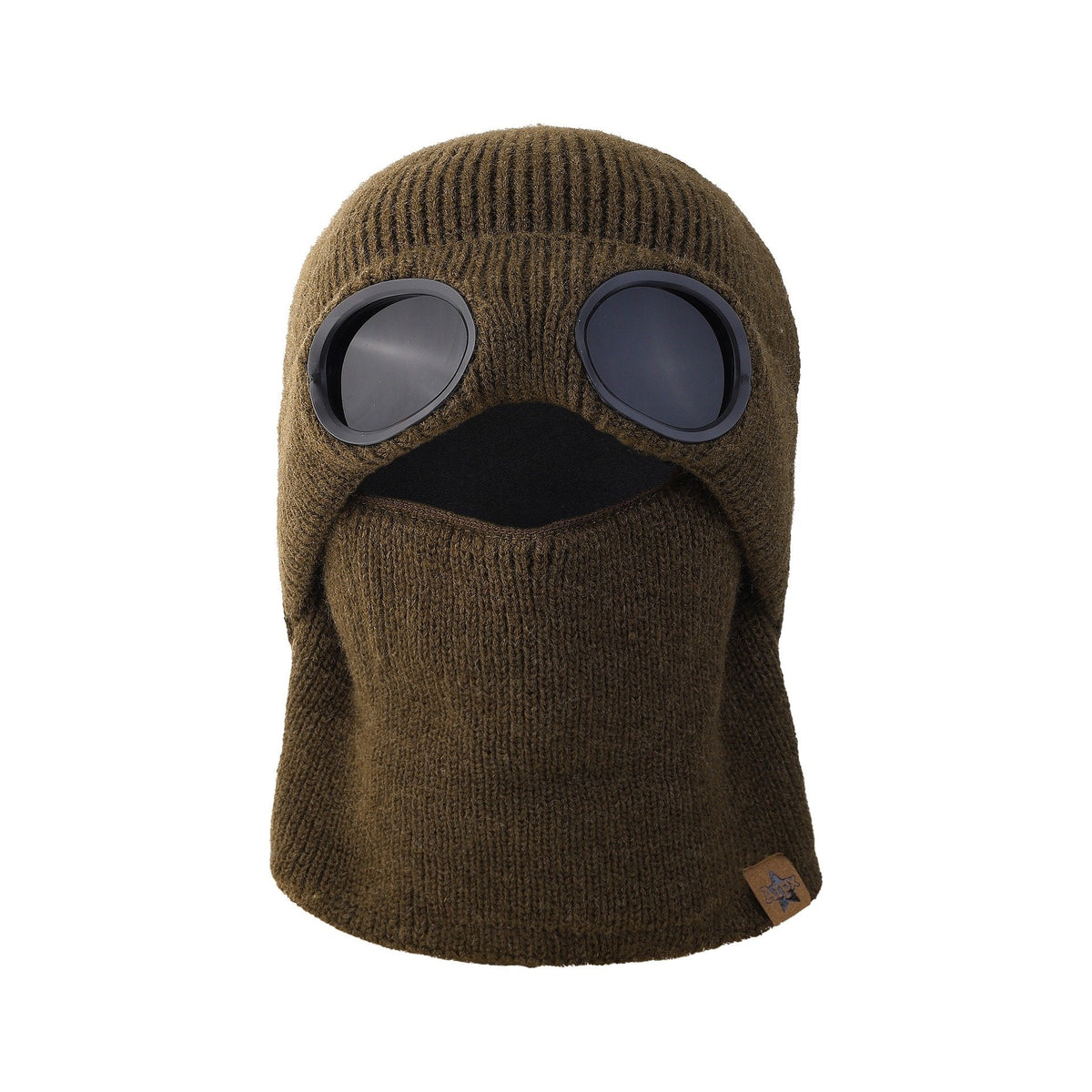 ❄️ Winter Ready · Ribbed Knit Balaclava Beanie with Goggle-Style Eye Panels 🥶