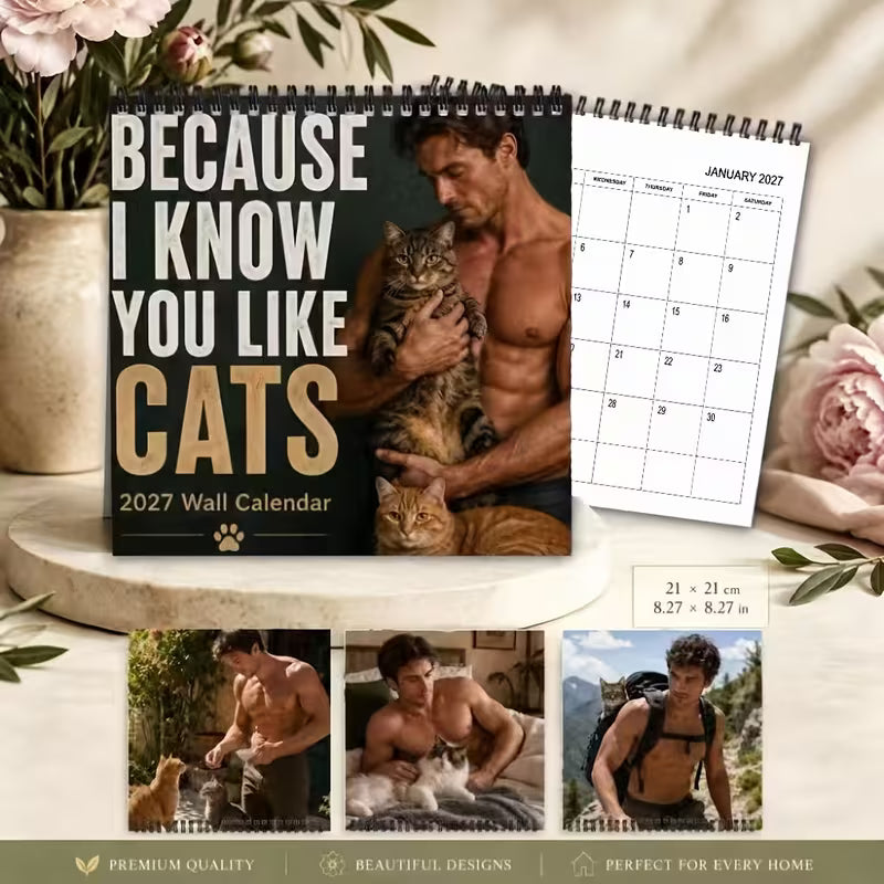 🔥Black Friday Deal: 2027 Naked Cats Men's Wall Calendar