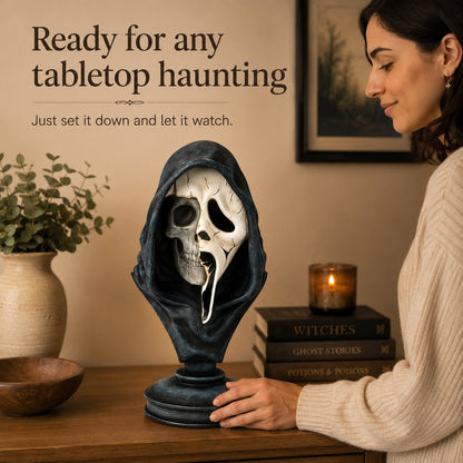 💀 Ghost Face Skeleton Bust Statue