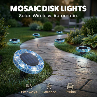 ✨Solar Outdoor Mosaic Disc Lights (4-Pack)