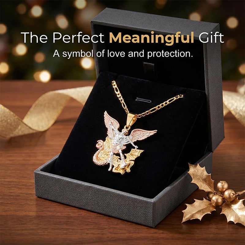 🎁2026 New Arrivals 50% OFF💥Tri-Tone Angel Guardian Pendant Necklace – Elegant & symbolic – Perfect for daily wear or gifting – delicate and meaningful ✨💛🪽