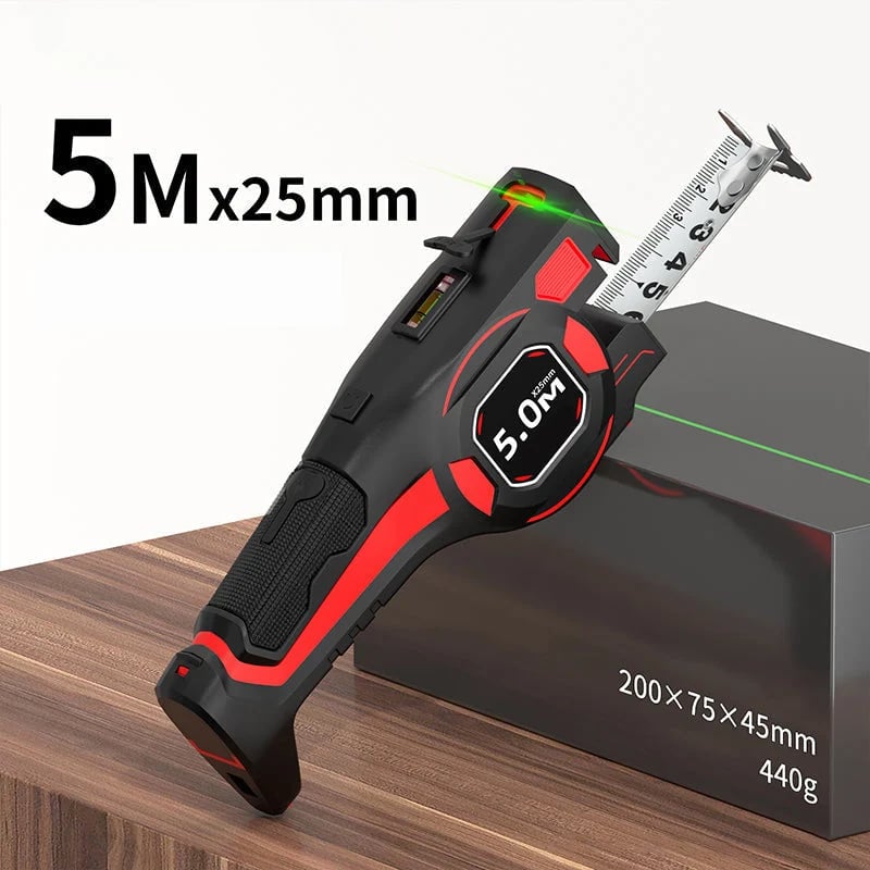 ⏰2-in-1 Tape Measure with Laser Guide