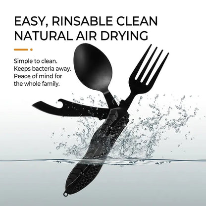 🍴 4-in-1 Detachable Folding Camping Utensil Set
