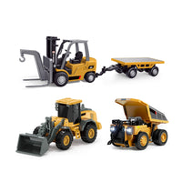 Bulldozer+ Dump Truck+ Forklift+ Mini Trailer (4Pcs)