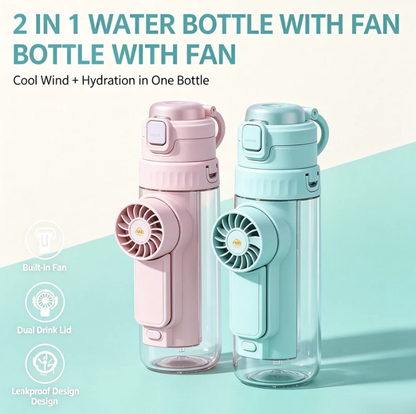 🔥2 in 1 Portable Detachable Fan Water Bottle🥤