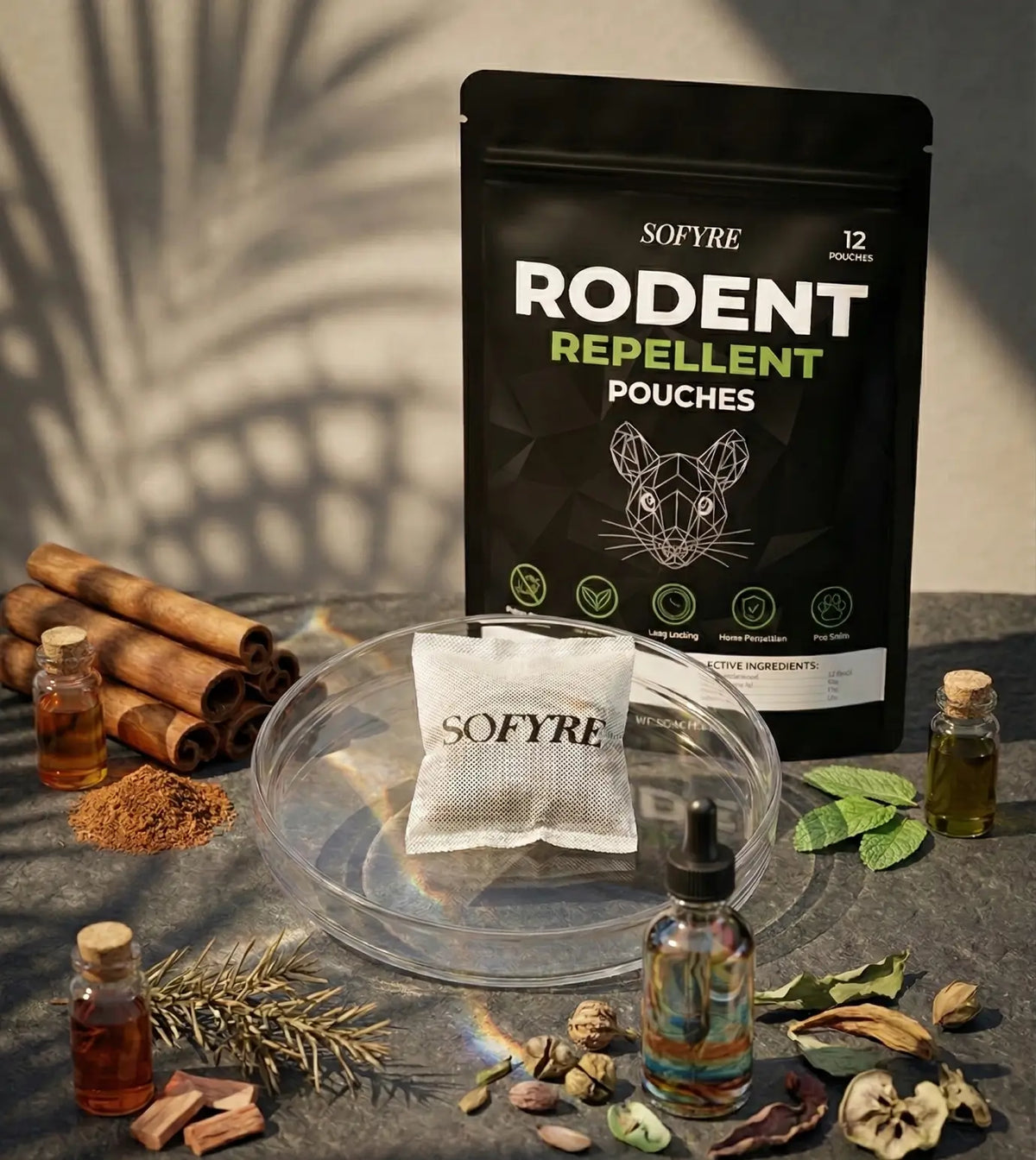 Mole repellent sachet, rodent repellent medicine bag