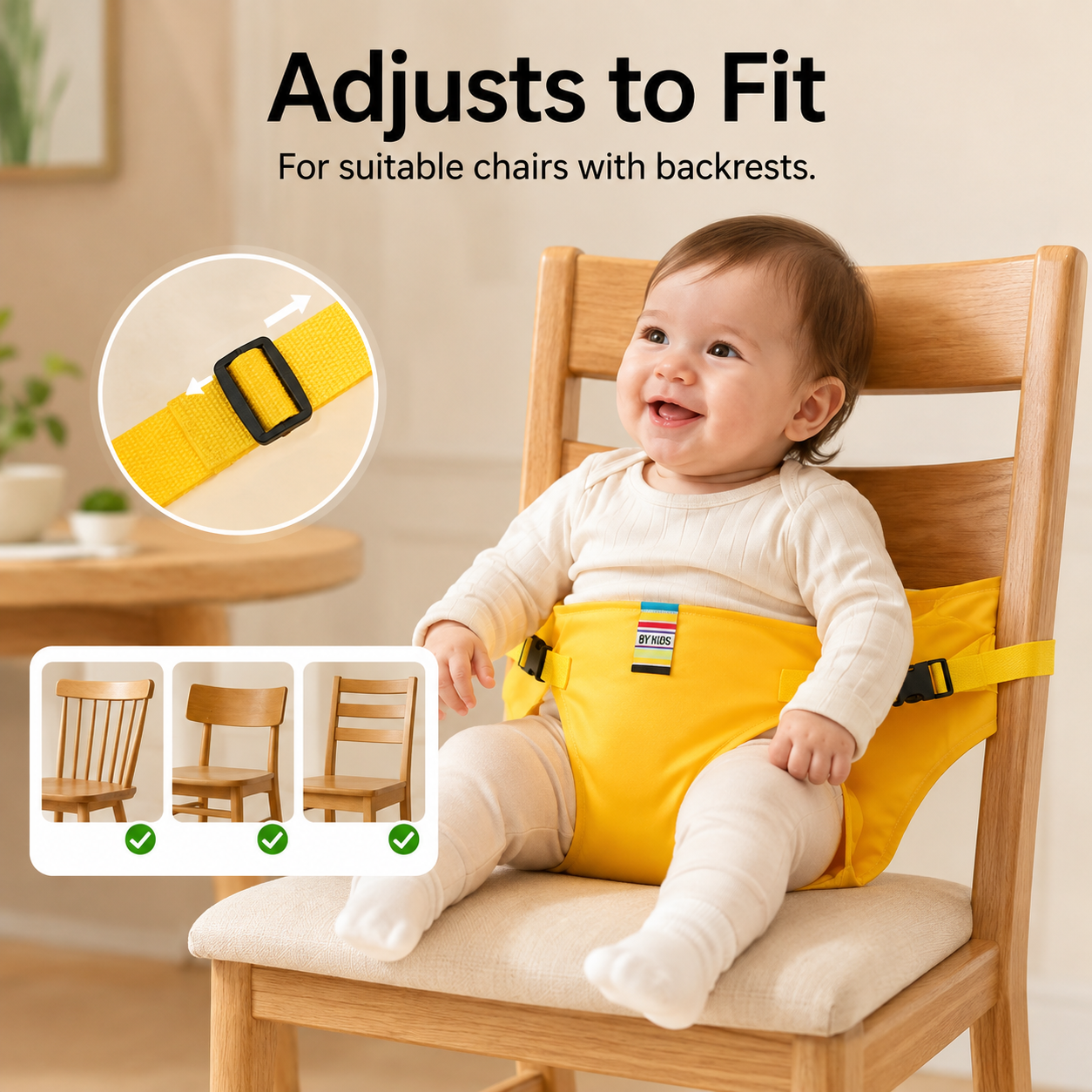 Portable Baby Chair Harness Safety Belt — Foldable Toddler Dining Seat for Travel & Restaurants