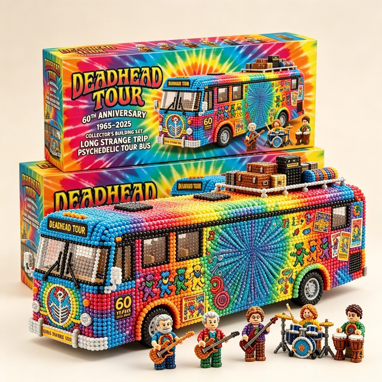 Deadhead Tour Psychedelic Rainbow Bus DIY Bead Kit | 60th Anniversary Collector Handmade Craft Set