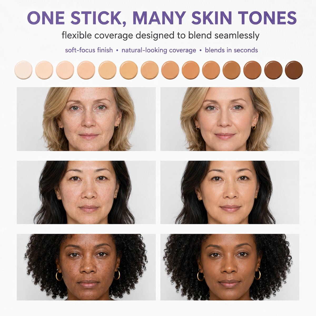 ❤️2 in 1 Color Changing Foundation Stick – The stick that makes mature skin glow again