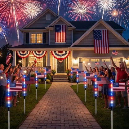49% OFF This Week Promotions🎉🎉Solar Flag Lights - 8 Modes Waterproof Outdoor Decorative Stake Lights