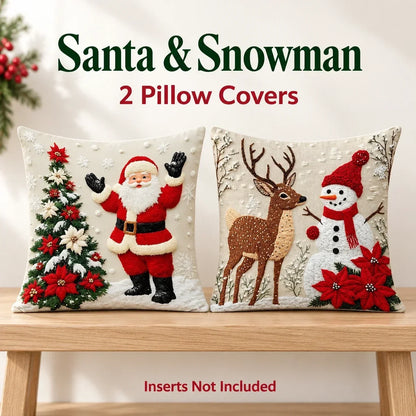 🎄 Christmas Pillow Covers 4-Piece Set — Festive Sofa Makeover