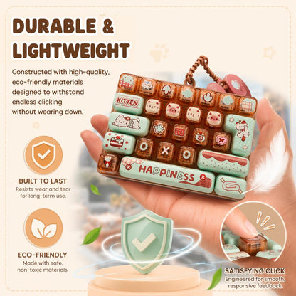 🐱26-Key Mini Mechanical Keyboard Fidget Toy Keychain