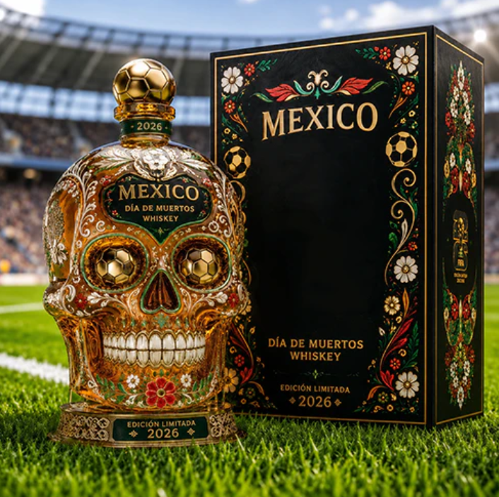 ⚽🇲🇽Mexico 2026 Día de Muertos Whiskey Bottle