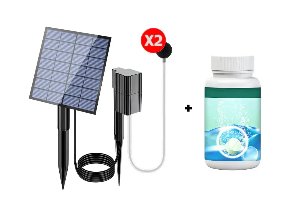 🌱50% OFF NOW ! ☀️Solar Powered Pond Aerator Air Pump – wire-free easy installation, energy-saving oxygen supply, outdoor fish pond water circulation, garden koi tank essential!