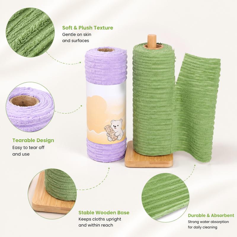 Tearable Plush Cleaning Cloth Roll for Kitchen & Household Cleaning ✅