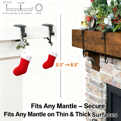 Adjustable Stocking & Garland Fireplace Mantel Hanger