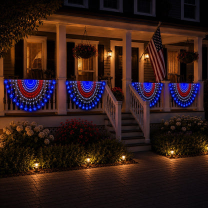 🇺🇸 Patriotic LED Fence Light – 4FT Red White Blue Glow Outdoor Decor