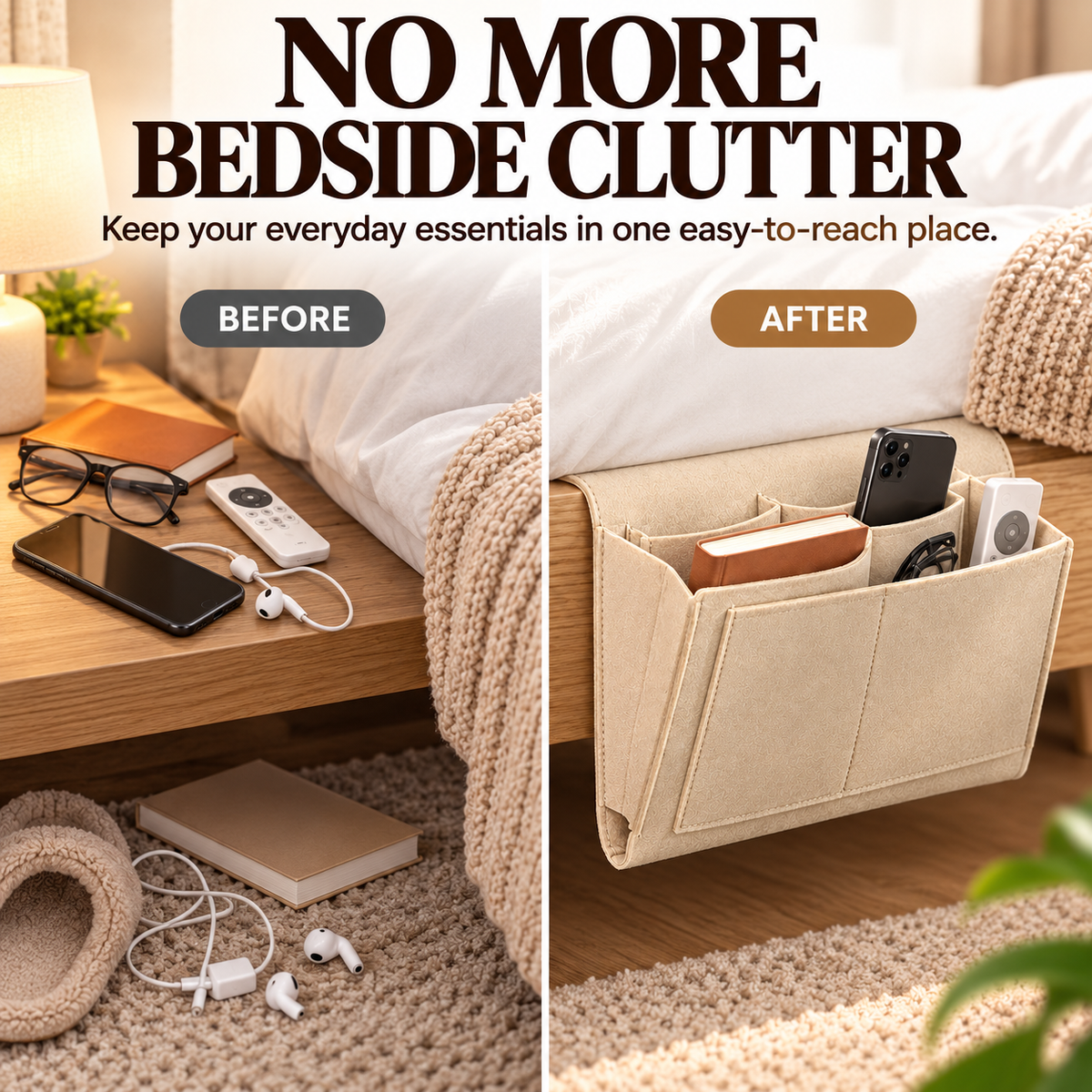 🔥  Bedside Hanging Organizer – Keep Essentials Within Reach