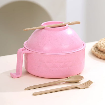 🍜Ramen Bowl Set, 1/2 Counts Microwave Safe Instant Noodle Bowl & Tableware Kit, Durable Matching Lunch Box For Student and Office Workers