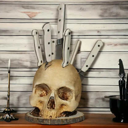 🏆 Best seller - ☠️Gothic Skull Knife Holder✨
