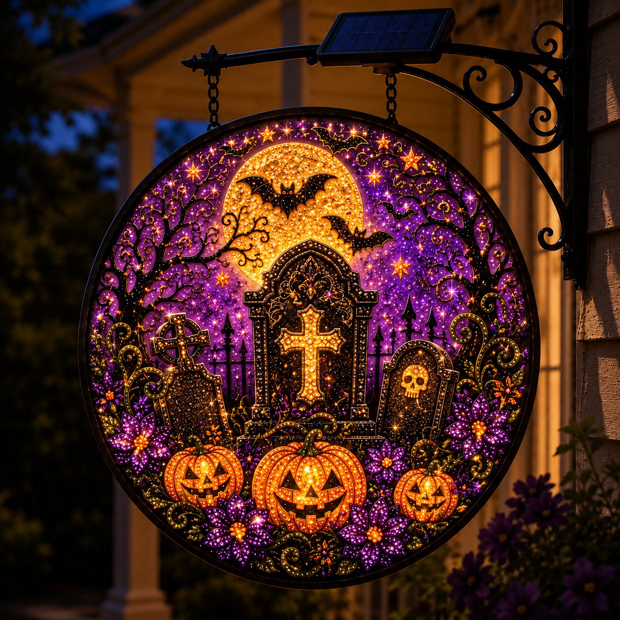 🎃 Solar Halloween LED Hanging Sign Light 👻