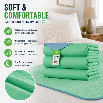 🌙 Washable Underpads – Heavy Absorbency Reusable Waterproof Protection for Kids, Adults, Seniors & Pets