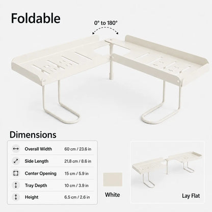 Foldable Steel Over-Sink Shelf Organizer, No-Drill Adjustable Storage Rack ✅