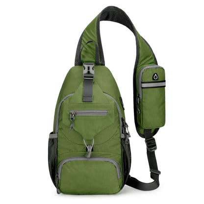 Packable Small Crossbody Sling Backpack with Side Pouch