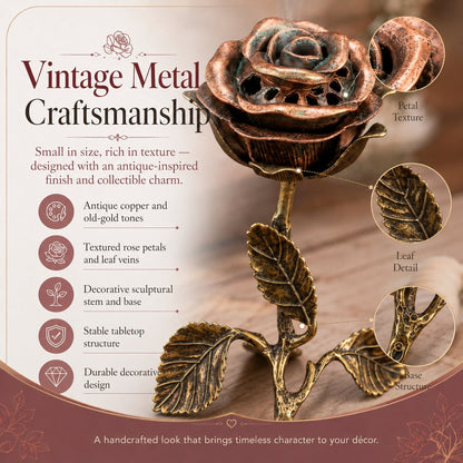 🌹💕 Vintage Rose Incense Burner – A Thoughtful Gift for Meditation & Relaxation Lovers ✨🕯️