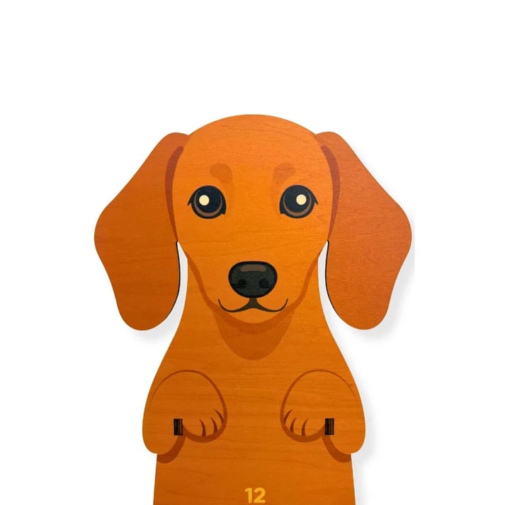 Playful Swinging Dog Wooden Wall Clock