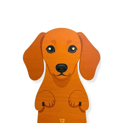 Playful Swinging Dog Wooden Wall Clock