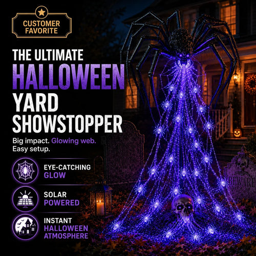 🎁Only Today 49% OFF 🔥 Halloween Spider Web Light Show🕷️