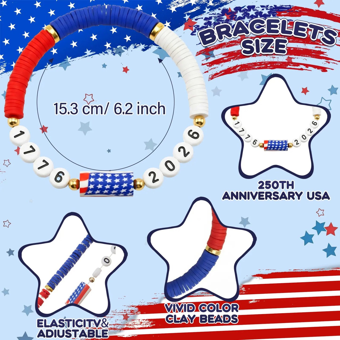 USA 250th Anniversary Flag Bracelet National Flag