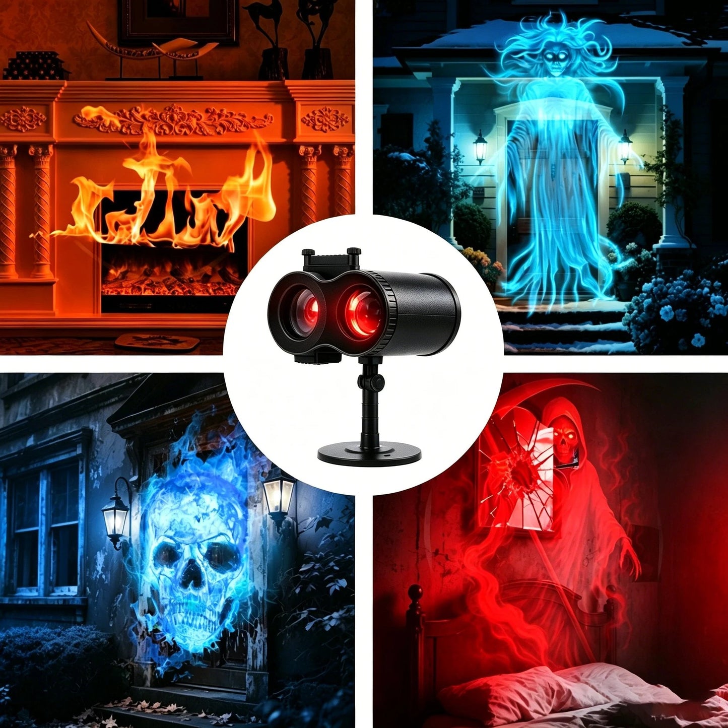 🎃💀 Create a Spooky Halloween Scene Everyone Will Remember | 10 Unique HD Projection Patterns, 32FT Ultra-Large Display