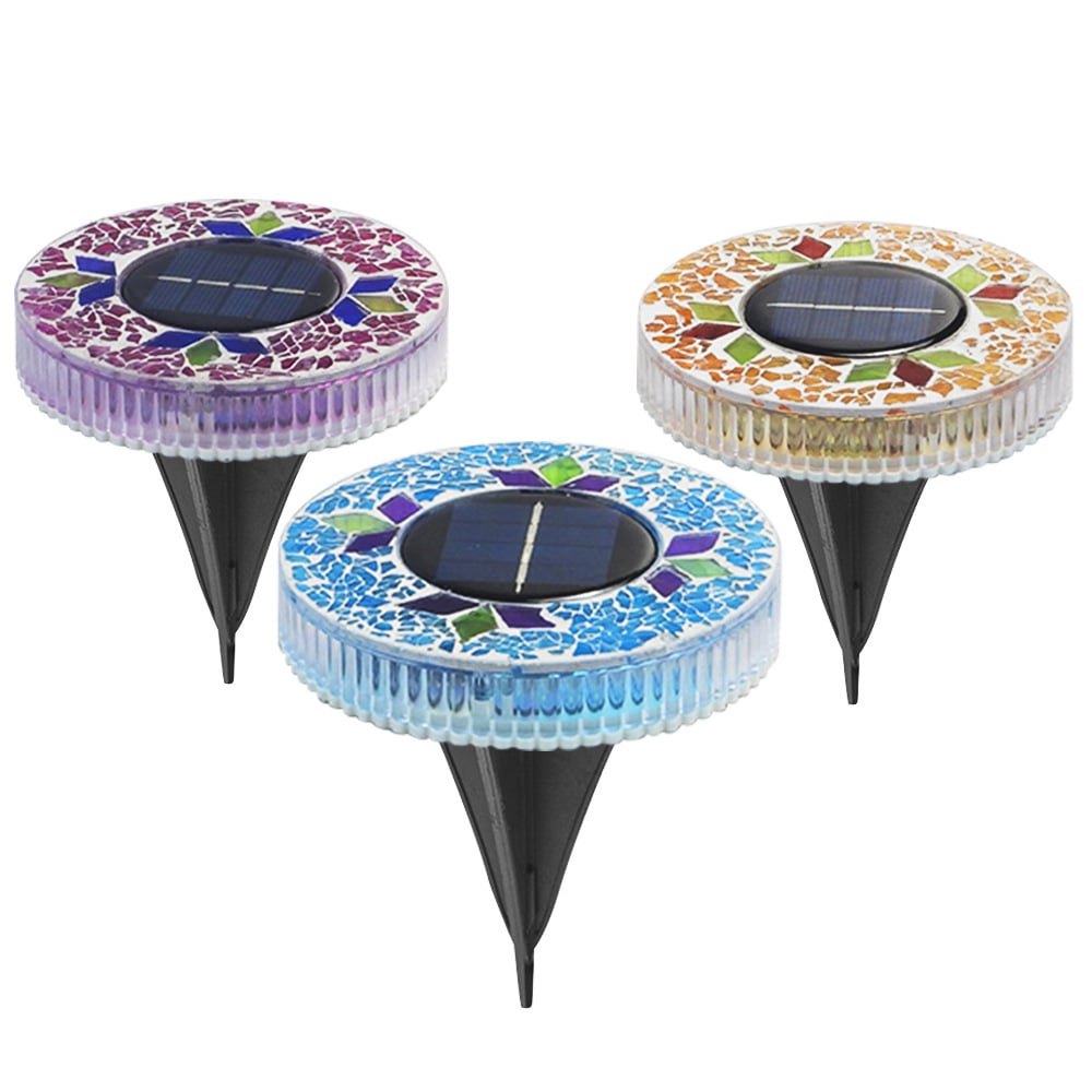 ✨Solar Outdoor Mosaic Disc Lights (4-Pack)