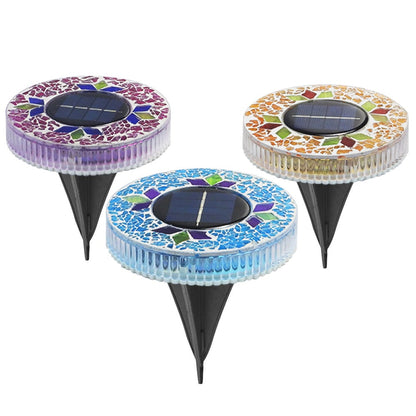 ✨Solar Outdoor Mosaic Disc Lights (4-Pack)