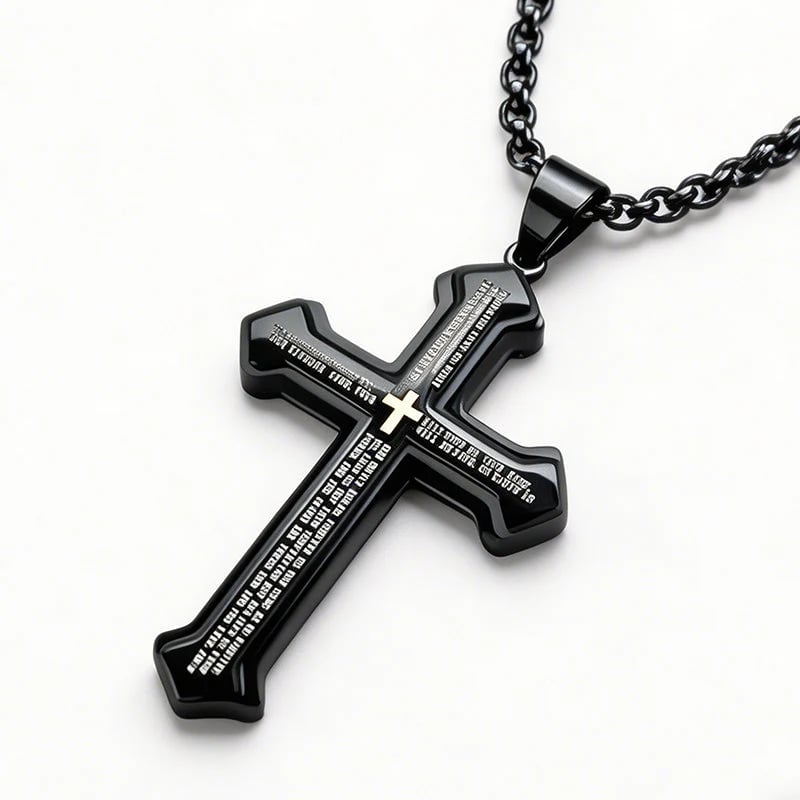 Men’s Engraved Cross Necklace – Timeless Style with a Meaningful Message