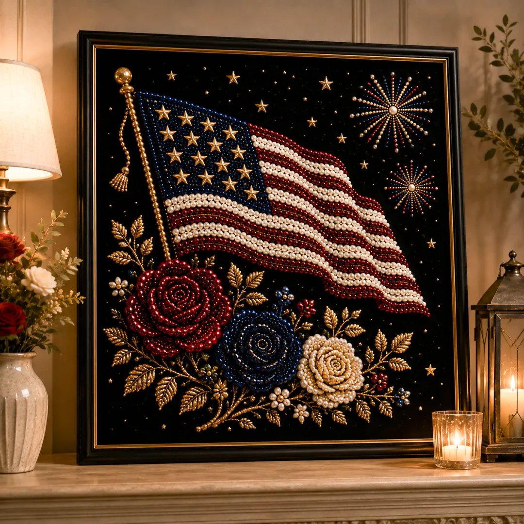 Anniversary Pearl Art Kit – Stars & Stripes Skyline Limited Edition - This product is a materials kit, not a finished product.