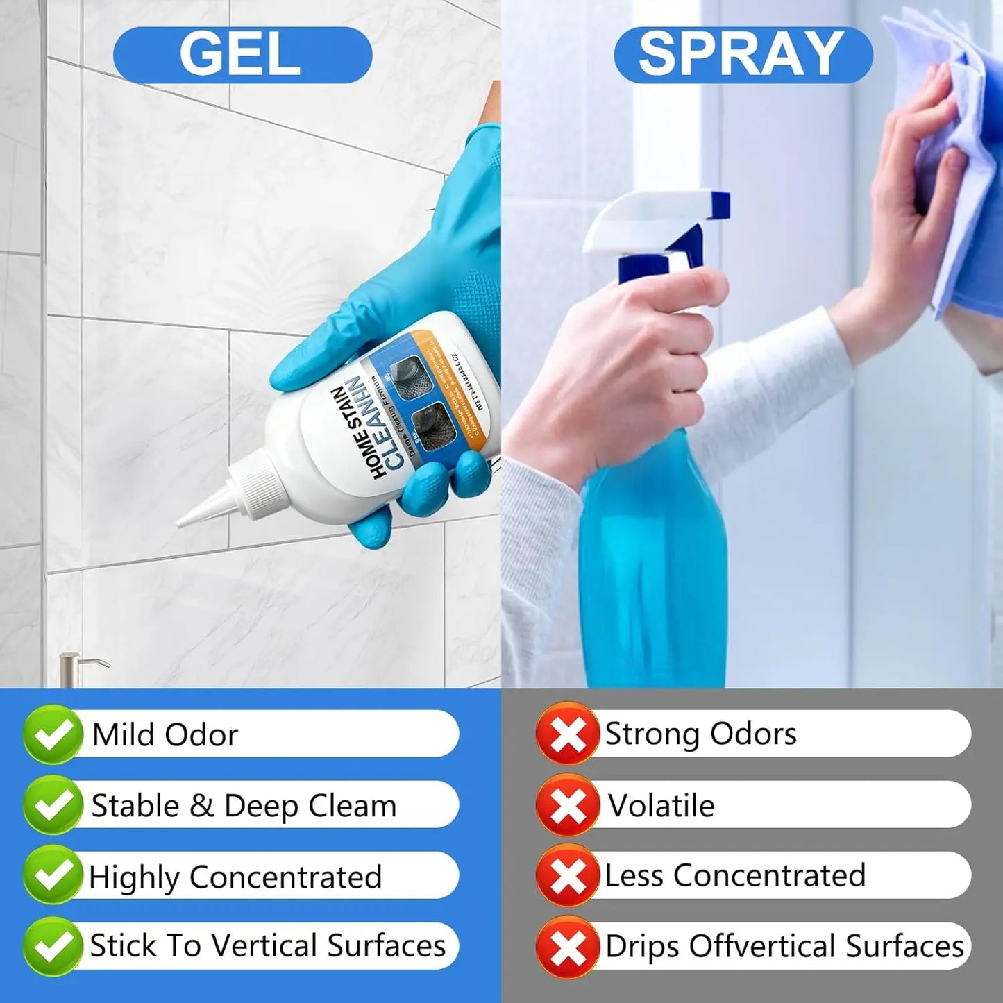 Miracle Mold Remover Gel + Scrub Brush | Best for Shower Caulk