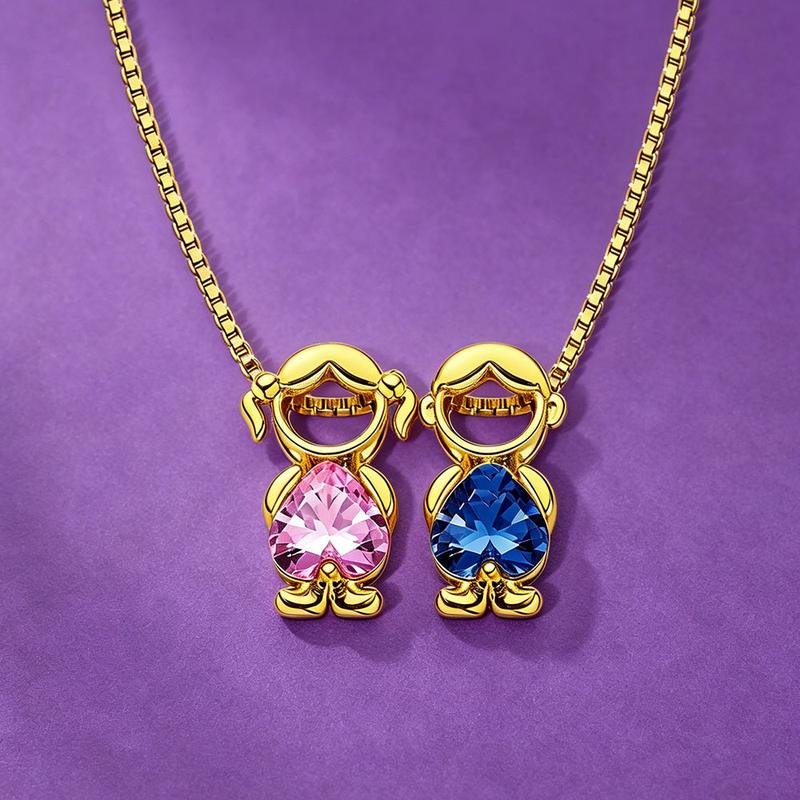 💖Children Birthstone Necklace Boy & Girl Charm Necklace