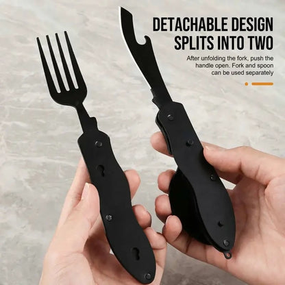 🍴 4-in-1 Detachable Folding Camping Utensil Set