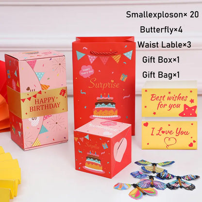 Birthday 20 Bounces Surprise Gift Box with Flying Butterfly Toys