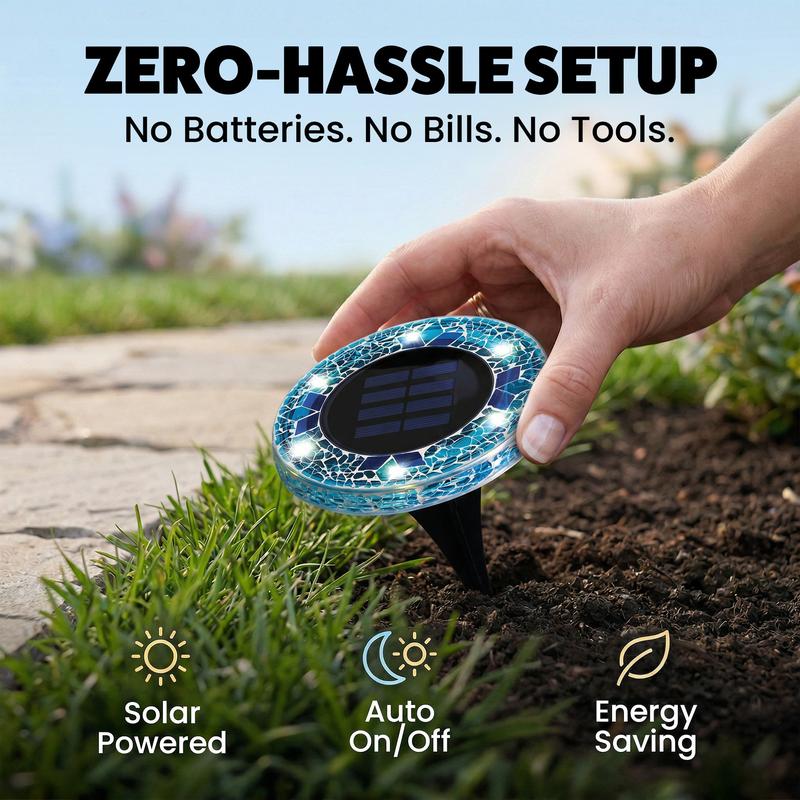 ✨Solar Outdoor Mosaic Disc Lights (4-Pack)
