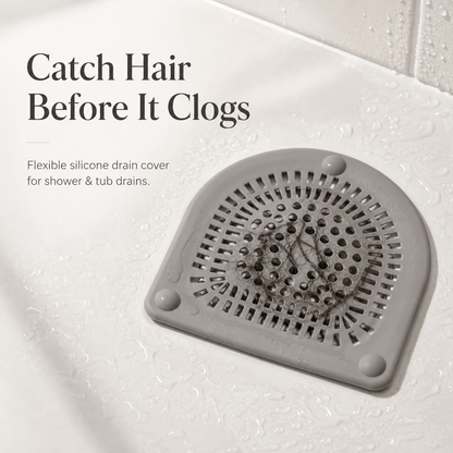 Silicone Shower Drain Hair Catcher 6" Flexible Dome Cover with Suction Cups for Bathtub, Shower & Pop-Up Drains