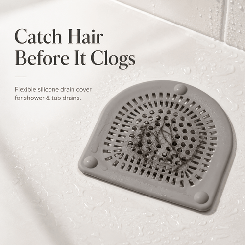 Silicone Shower Drain Hair Catcher 6" Flexible Dome Cover with Suction Cups for Bathtub, Shower & Pop-Up Drains