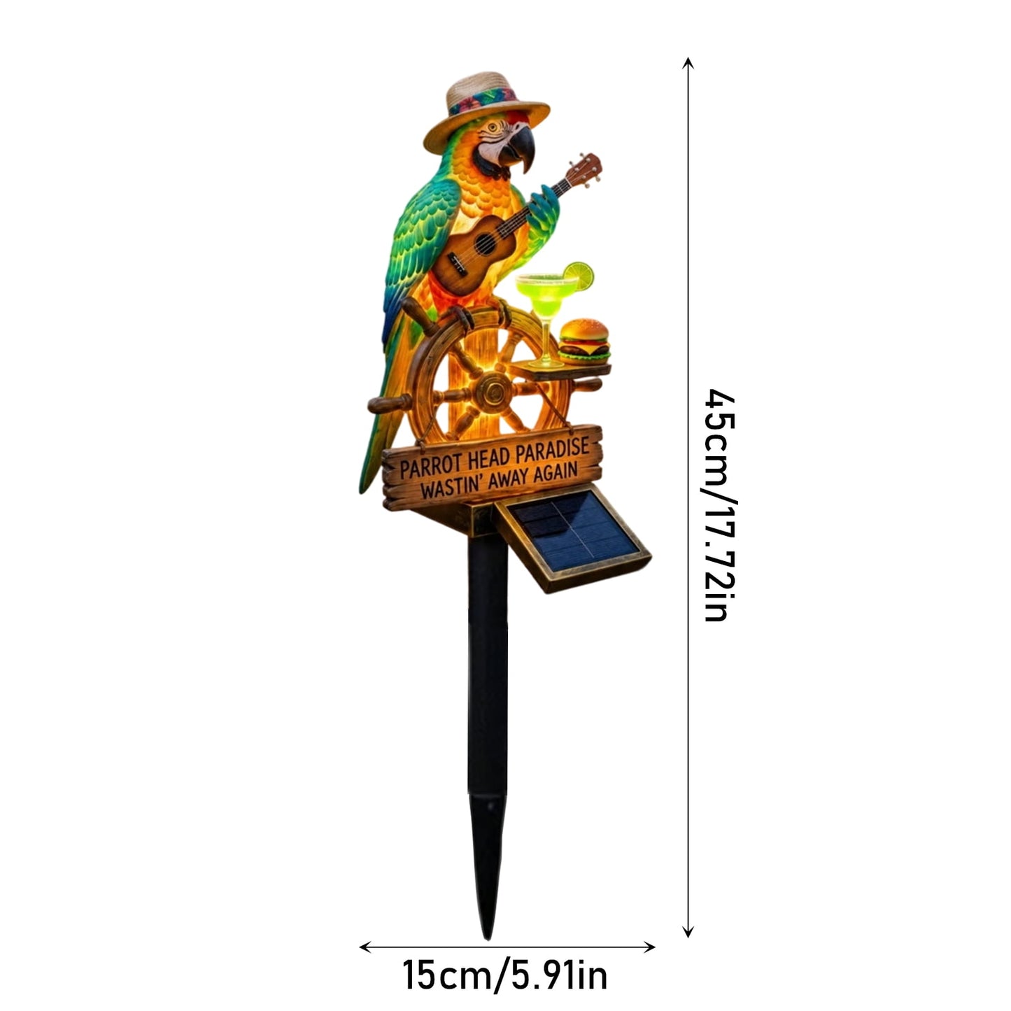 Solar Parrot Garden Light, Tropical LED Outdoor Décor for Patio & Garden